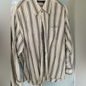 Striped Men's Shirt - Black and White